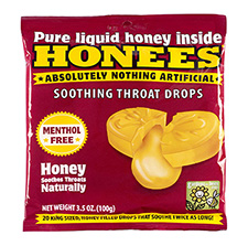 Honees Honey Liquid Cough Drops 20 Piece Bag non menthol 1ct 